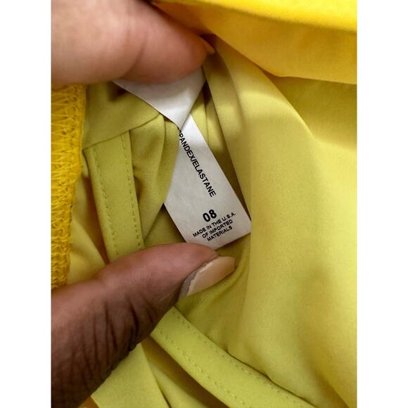 Karla Colletto Pink Yellow Bandeau Strapless One Piece Bikini Swimsuit Size 8 - Picture 2 of 12